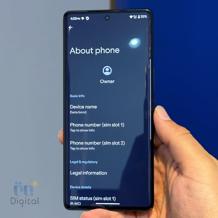 گوشی موبایل داریا مدل Daria Bond 5G دو سیم کارت حافظه ۲۵۶ گیگابایت با رم ۸ گیگابایت – کارکرده
