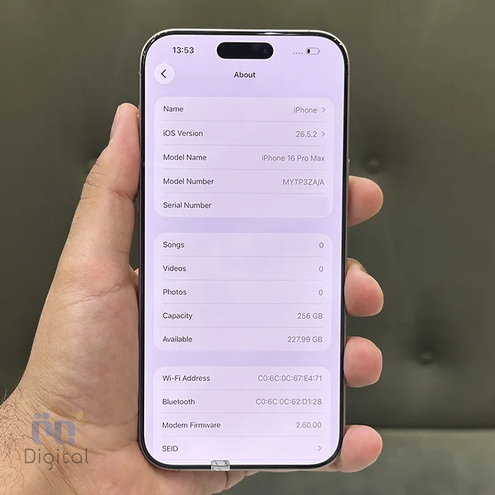 گوشی موبایل اپل مدل iPhone 16 Pro Max ZAA دو سیم کارت حافظه ۲۵۶ گیگابایت – کارکرده |‌نمای صفحه مشخصات