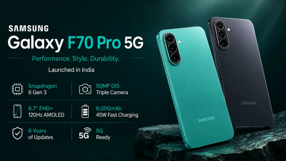 گلکسی F70 Pro معرفی شد؛ باتری ۶۰۰۰ میلی‌آمپرساعتی و ۶ سال آپدیت