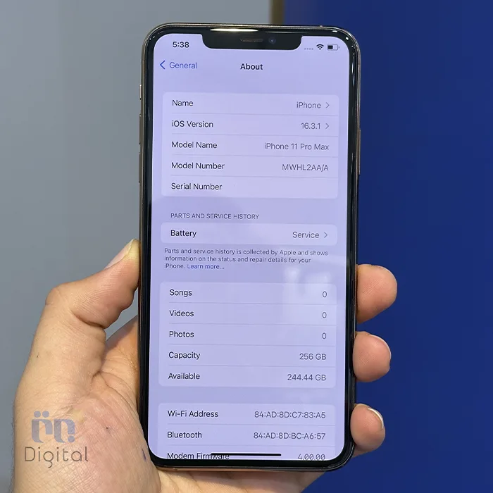 گوشی موبایل اپل مدل iPhone 11 Pro Max AAA تک سیم کارت حافظه ۲۵۶ گیگابایت – کارکرده | نمای صفحه مشخصات