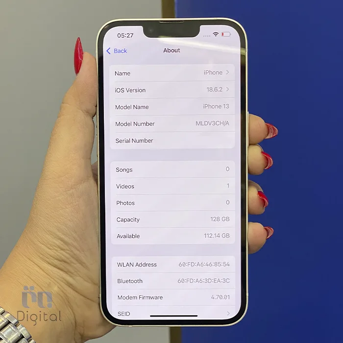 گوشی موبایل اپل مدل iPhone 13 CHA دو سیم کارت حافظه ۱۲۸ گیگابایت – کارکرده | نمای صفحه مشخصات