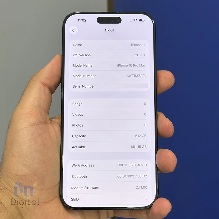 گوشی موبایل اپل مدل iPhone 16 Pro Max ZAA دو سیم کارت حافظه 512 گیگابایت – کارکرده‌ | نمای صفحه مشخصات