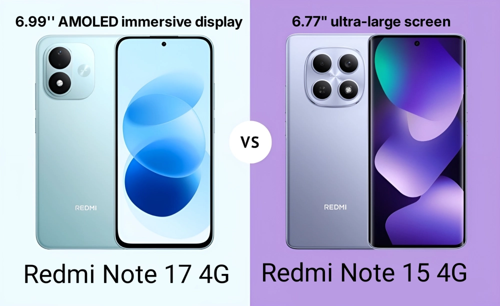 مقایسه Redmi Note 17 4G با Redmi Note 15 4G؛ صفحه‌نمایش