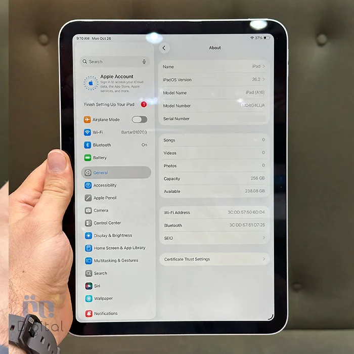 تبلت اپل مدل iPad 11 2025 Wi-Fi ظرفیت ۲۵۶ گیگابایت - در حد نو | نمای صفحه مشخصات