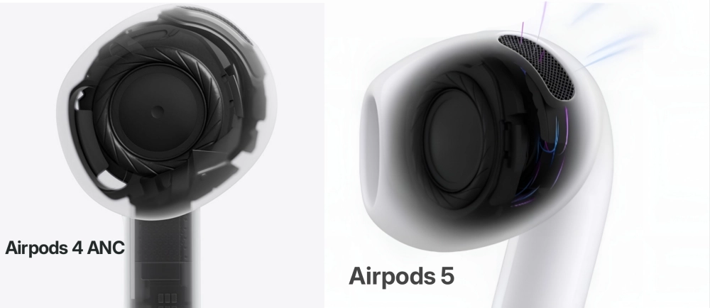 مقایسه AirPods 5 با AirPods 4 ANC؛ قابلیت‌های کنترل نویز