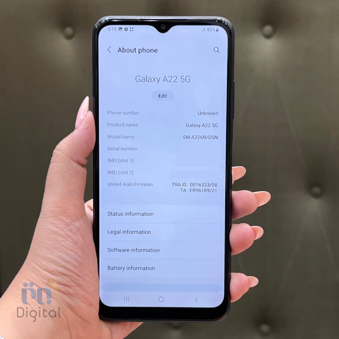 گوشی موبایل سامسونگ مدل Galaxy A22 5G حافظه ۶۴ گیگابایت با رم ۴ گیگابایت – کارکرده
