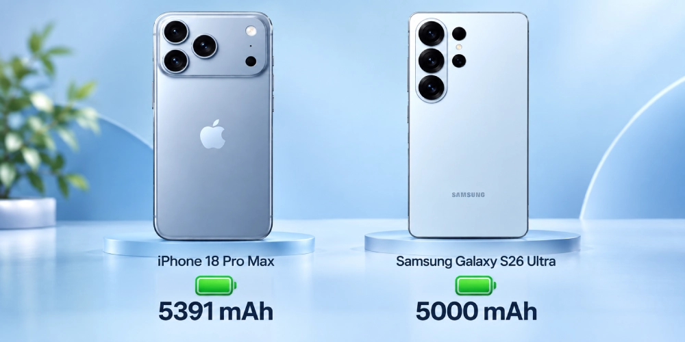 مقایسه Galaxy S26 Ultra با iPhone 18 Pro Max؛ باتری