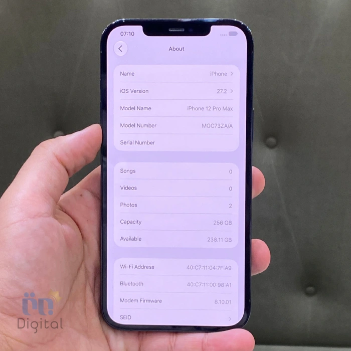 گوشی موبایل اپل مدل iPhone 12 Pro Max ZAA دو سیم کارت حافظه ۲۵۶ گیگابایت – کارکرده
