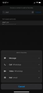 یکربندی مخاطبین موردعلاقه یا Favorite Contacts